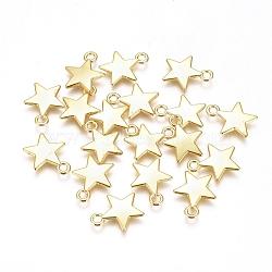 Electroplated Alloy Charms, Long-Lasting Plated, Star, Golden, 13.5x10.5x1.5mm, Hole: 1.5mm(PALLOY-G267-01G)