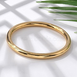 304 Stainless Steel Plain Bangles for Women, Golden, Inner Diameter: 2-1/2 inch(6.25cm), 6mm(BJEW-S161-09G)