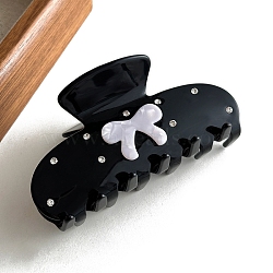 Cellulose Acetate Claw Hair Clips, with Bowknot, Hair Accessories for Women & Girls, Black, 104x54x54mm(PW-WG5DB6D-02)