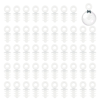 200Pcs Plastic Foam Ornaments Hanger Caps, for Christmas Tree Ball Ornament Supply, Clear, 18x8x8mm, Hole: 4mm, Pin: 6x3mm