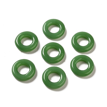 Glass Linking Rings, Imitation Jade, Round Ring, Green, 19.5x4.5mm, Inner Diameter: 10mm