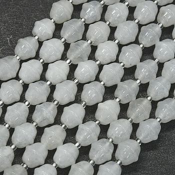 Natural Quartz Crystal Beads Strands, Bell, with Seed Beads, 11x10mm, Hole: 1.4mm, about 31pcs/strand, 15.35''(39cm)