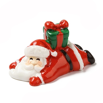 Christmas Theme Resin Display Decorations, for Car or Home Office Desktop Ornaments, Santa Claus, 45.5x25.5x24mm