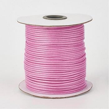 Eco-Friendly Korean Waxed Polyester Cord, Pearl Pink, 0.5mm, about 169.51~174.98 Yards(155~160m)/Roll