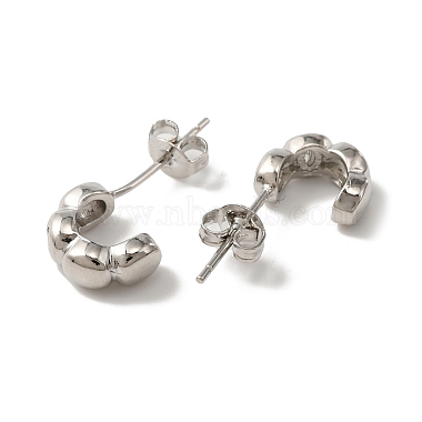 Brass C-Shape Stud Earrings for Woman(EJEW-F314-05P)-2