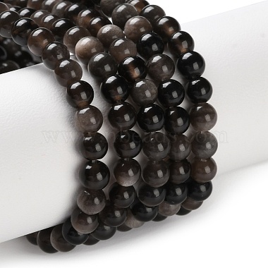 Natural Silver Obsidian Beads Strands(X-G-S150-20A-4mm)-1