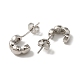 Brass C-Shape Stud Earrings for Woman(EJEW-F314-05P)-2