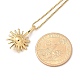 304 Stainless Steel Sunflower Pendant Box Chain Necklaces for Women(NJEW-R011-01G)-5