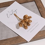 Plastic Artificial Christmas Pine Nut, for Christmas Tree, Greeting Card, Gift Box Decoration, Gold, 110x60mm(PW-WG3A304-01)