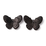 Plastic Pendants, Butterfly Charm, Black, 30x40x4mm(KY-WH0048-28B)
