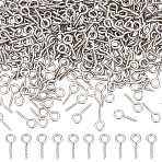 304 Stainless Steel Screw Eye Pin Peg Bails, For Half Drilled Beads, Stainless Steel Color, 12x5x1mm, Hole: 2.5mm, 380pcs/set(STAS-ME0001-82C-P)