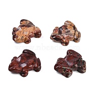 Natural Agate Carved Beads, Half Hole, Frog, 32~40x28~35x8mm, Hole: 1.5~3.5mm(G-K383-17D)