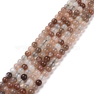 Grade AA Natural Multi-Moonstone Bead Strands, Round, 4mm, Hole: 1mm, about 93pcs/strand, 15.5 inch(G-M296-01-4mm)