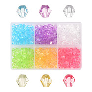 Transparent Acrylic Beads, Bicone, Mixed Color, 6x5.5mm, Hole: 2mm, 360pcs/box(TACR-YW0001-6MM-01)