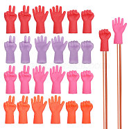4 Bags 4 Colors Rubber Knitting Needle Point Protector, Janken Punch Tip Stopper Cap, Funny Rock Paper Scissors Game Gesture, Mixed Color, 2.75~3.3x1.45~1.85x1~1.05cm, Hole: 3~3.5mm, 3 style, 2pcs/style, 6pcs/bag, 1 bag/color(AJEW-GL0001-79)
