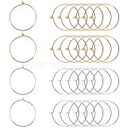 Brass Wine Glass Charm Rings Hoop Earrings, Mixed Color, 30x0.8mm, about 200pcs/box(KK-PH0028-01M)