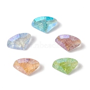 Crackle Moonlight Style Glass Rhinestone Cabochons, Pointed Back, Triangle, Mixed Color, 9x14x4mm(RGLA-J022-B-IO)