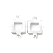 Brass Connector Charms, Cadmium Free & Lead Free, Long-Lasting Plated, Square Links, 925 Sterling Silver Plated, 12x7x1.5mm, Hole: 1mm(KK-H442-32S)
