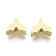 304 Stainless Steel Charms, Fishtail Shape, Golden, 6x8x3mm, Hole: 1.8mm(STAS-R112-011A)