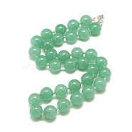 Natural Malaysia Jade Beaded Necklaces, with Alloy Lobster Clasps, Round, 18.1 inch~18.5  inch(46~47cm), round: 11.5~12mm(NJEW-S405-18)