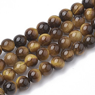 Natural Tiger Eye Beads Strands, Grade A, Round, 6mm, Hole: 1mm, about 70pcs/strand, 15.7 inch(G-S281-55-6mm)