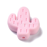 Silicone Focal Beads, Chewing Beads For Teethers, Cactus, Pink, 25x23x8mm, Hole: 2.3mm(SIL-C002-01J)
