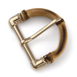 Bamboo Bag Clasps Replacement Accessories, with Zinc Alloy Findings, Light Gold, 4.7x5.7x1.35cm, Inner Diameter: 3.2x3.9cm(FIND-H212-01)