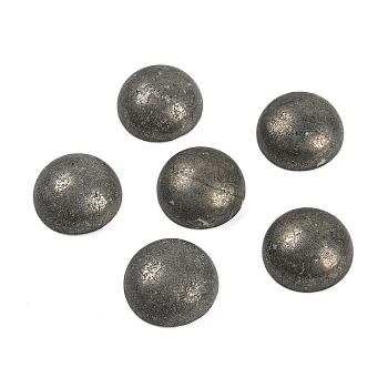 Natural Pyrite Cabochons, Half Round, 18x6~8mm