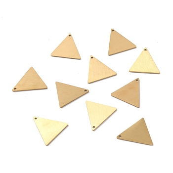 Ion Plating(IP) 304 Stainless Steel Pendants, Double Side Drawbench, Stamping Blank Tag, Triangle, Golden, 18x18x1mm, Hole: 1.2mm