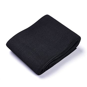 Flat Elastic Rubber Band, Webbing Garment Sewing Accessories, Black, 100mm, about 5.46 yards(5m)/strand