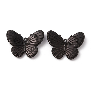 Plastic Pendants, Butterfly Charm, Black, 30x40x4mm