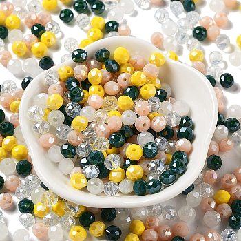 Glass Beads, Faceted, Rondelle, Old Lace, 6x5mm, Hole: 1mm, about 2360pcs/500g