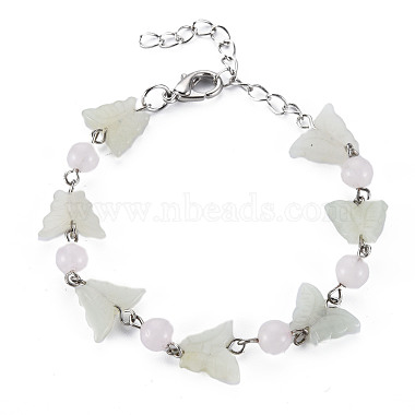 Butterfly Natural New Jade Beaded Bracelets for Girl Women(BJEW-S145-002A)-6