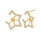 Brass Micro Pave Clear Cubic Zirconia Stud Earring Findings(KK-S364-056)-3