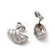 316 aretes de acero inoxidable con forma de concha para mujer(EJEW-C004-13P)-2