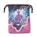 Velvet Jewelry Drawstring Pouches, Rectangle Gift Bags for Tartot Cards Storage, Women Pattern, 18x14cm(TP-C004-01E)