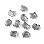 Electroplate Glass Beads, Pearl Luster Plated, Cat Shape, Gray, 8x10x5mm, Hole: 1.2mm(EGLA-Z005-PL01)