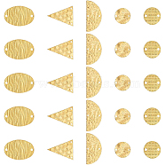 50Pcs 5 Style Brass Connector Charms, Mixed Shapes, Raw(Unplated), 12.5~20.5x13~24.5x0.6~1.2mm, Hole: 1~1.8mm, 10pcs/style(FIND-BC0002-61)