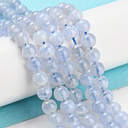 Natural Blue Lace Agate Beads Strands, Round, Grade A, Lilac, 6mm, Hole: 1mm(G-G099-6mm-23)