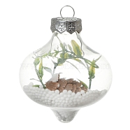 Transparent Plastic Fillable Ball Pendants Decorations, Christmas Tree Hanging Ornament, Lantern, 135x65mm(XMAS-PW0002-04J)