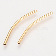 Brass Tube Beads, Nickel Free, Real 18K Gold Plated, 34x2mm, Hole: 1.5mm(KK-Q735-395G)