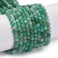 Natural Emerald Beads Strands, Round, Faceted, Garde 3A, 3mm, Hole: 0.6mm, about 120~123pcs/strand, 15.47''(39.3cm)(G-P514-A01-02)