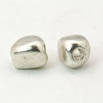 Tibetan Style Alloy Beads, Oval, Antique Silver, Lead Free & Cadmium Free, 10x9.5x9mm, Hole: 3mm