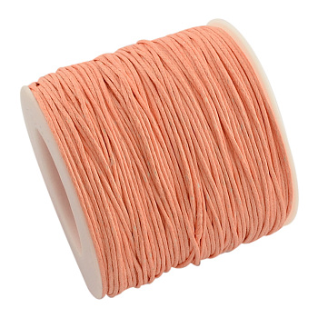 Waxed Cotton Thread Cords, PeachPuff, 1mm, about 10.93 yards(10m)/roll