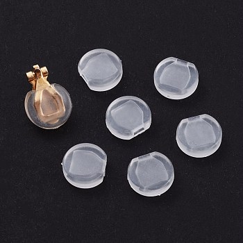 Comfort Silicone Earring Pads, for French Clip Earrings, Anti-Pain, Clip on Earring Cushion, Clear, 8.5x9x3mm, Hole: 3mm