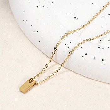 Ion Plating(IP) 304 Stainless Steel Pendant Necklaces, Real 18K Gold Plated, Letter, Letter I, 15.94 inch(40.5cm)~16.14 inch(41cm)+54mm extender, Letters: 9.5x4x2mm.