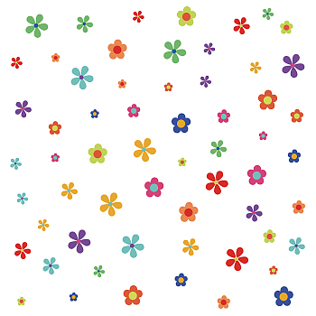 PVC Wall Stickers, for Wall Decoration, Flower Pattern, 39x90cm, 2pcs/set