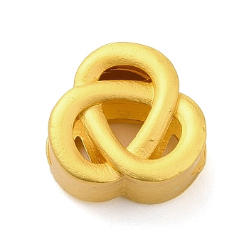Zinc Alloy Beads, Matte Gold Color, Trinity Knot, Others, 11.5x12x7mm, Hole: 3.5x5.5mm