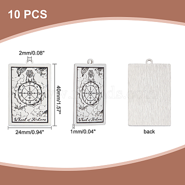 dicosmetic 10pcs 201 pendentifs en acier inoxydable(STAS-DC0011-11)-2