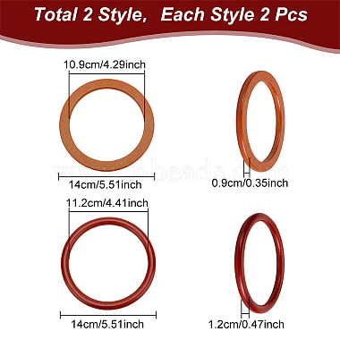 wadorn 4шт. 2 деревянные ручки для сумок с круглым кольцом(FIND-WR0008-06)-2